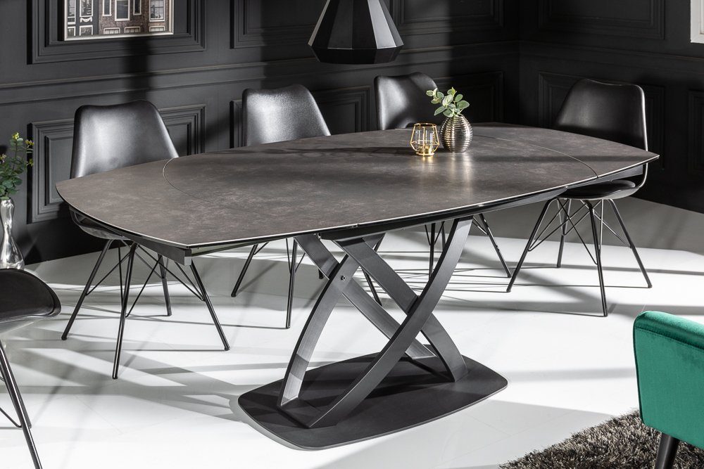 riessambiente Esstisch INCEPTION 130190cm taupe / schwarz